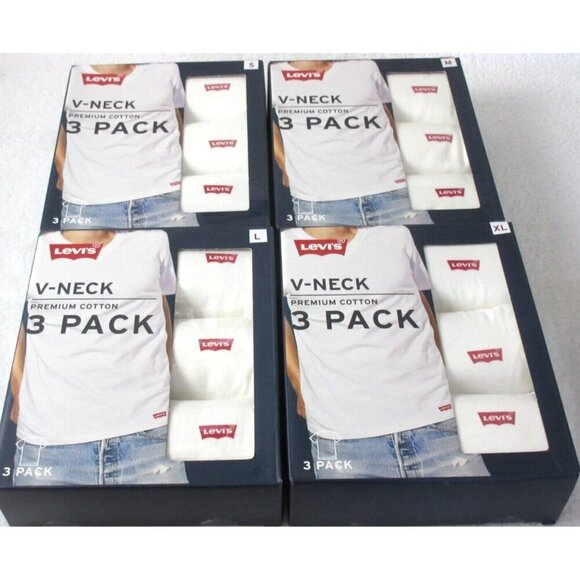 Levi's Other - Levi's Men's V-Neck Premium Cotton Classic 3 Pack Tee shirts White NIB